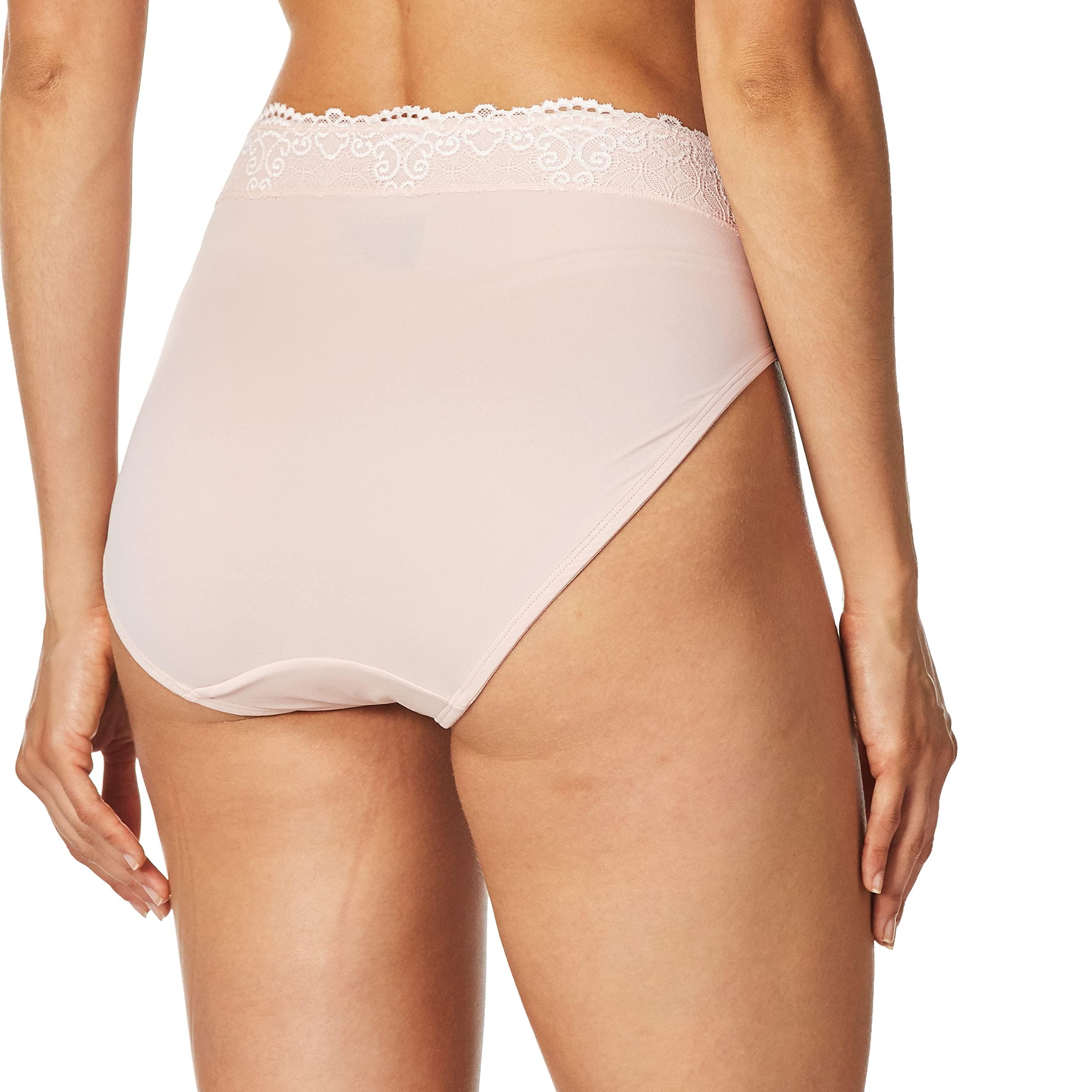 Bali Bali Women's Hi-Cut Panties, High-Waisted Smoothing Panty, High-Cut Brief Underwear for Women, Comfortable Underpants, Sheer Pale Pink, X-Large