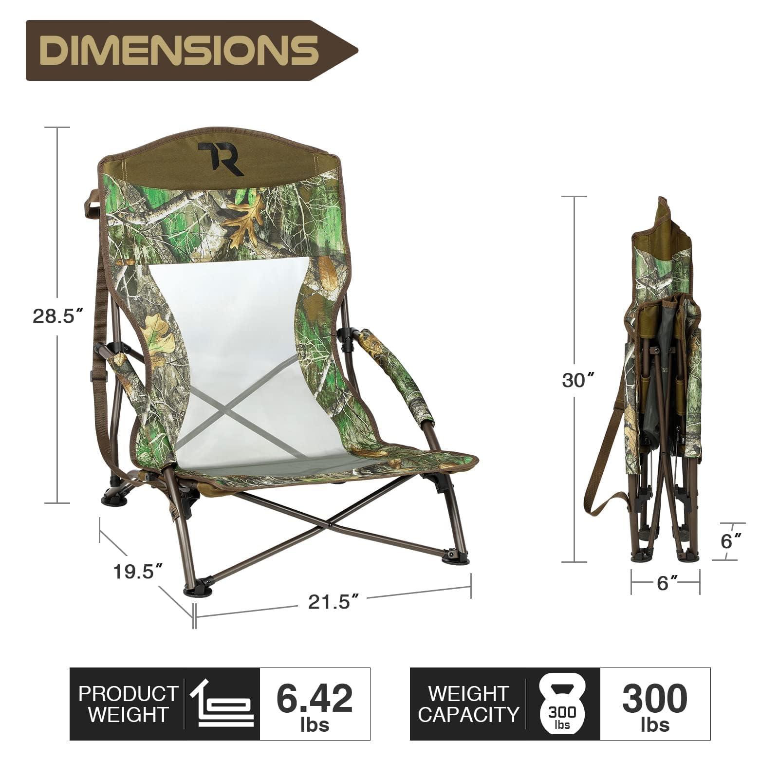 TR TR Low Camping Chair,Turkey Chairs for Hunting Lightweight Heavy Duty,Low Chair with Carry Bag for Outdoor Camping Travel (Camo 2)