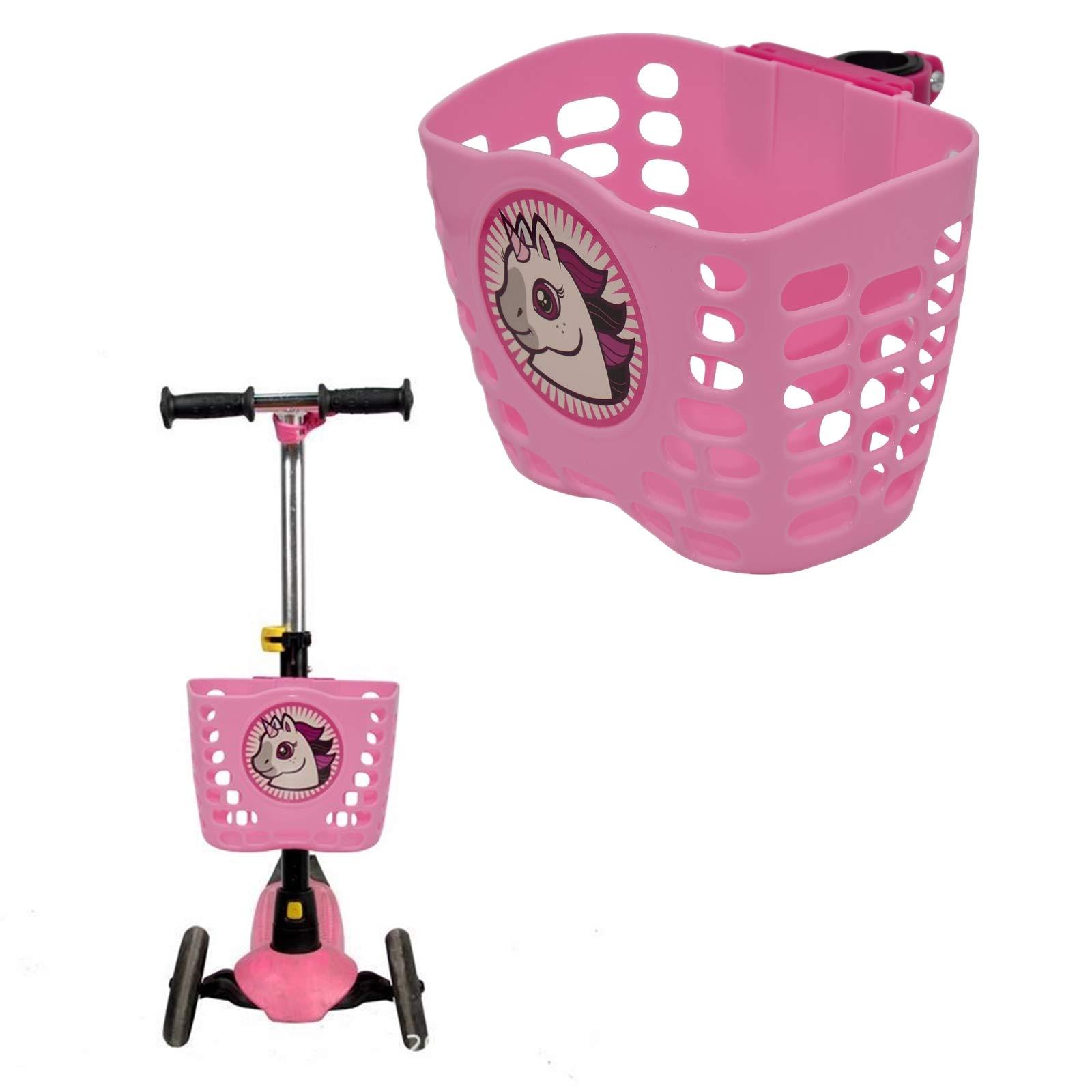 YL traV YL TRD Universal Scooter Basket Kids Bike Basket Handlebar Basket for Boys & Girls (Pink)