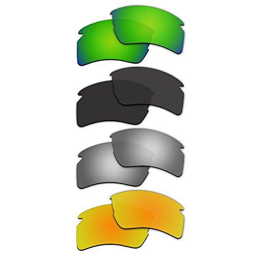 ACOMPATIBLE 4 Pair Replacement Polarized Lenses for Oakley Flak 2.0 XL Sunglasses Pack P13