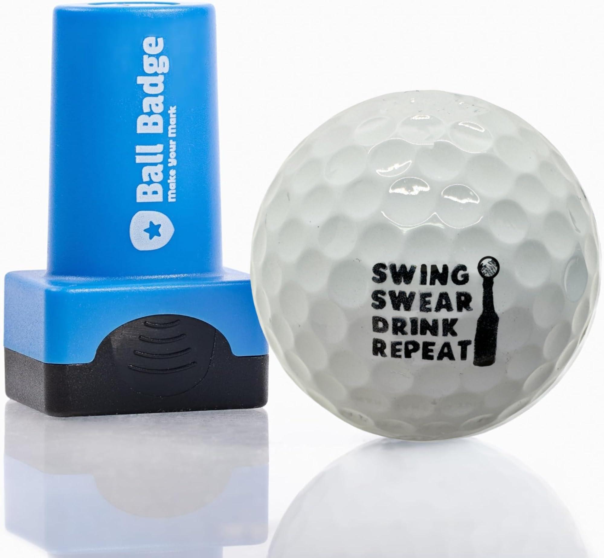 HODL 21 HODL 21 Ball Badge - Golf Ball Stamp, Self-Inking Golf Ball Stamper (The Dirty Series), Golf Ball Marker, Reusable Golf Ball Marking Tool to Identify Golf Balls (Swing Swear Drink Repeat)