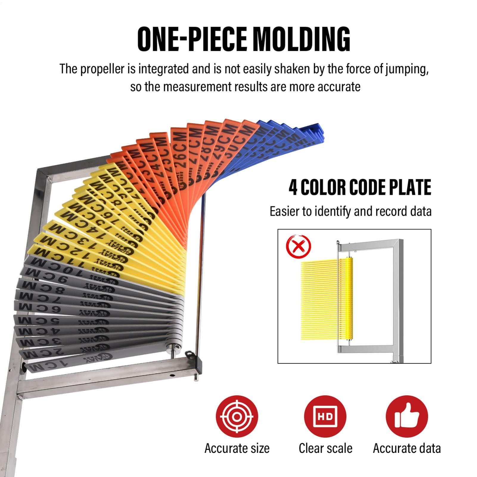 NineFit Basics Vertical Jump Tester, Wall Mounted Vertical Height Jump Measure Apparatus, 3.9-11.5Ft Adjustable Vertical Trainer Stand for Vertical Jump Training