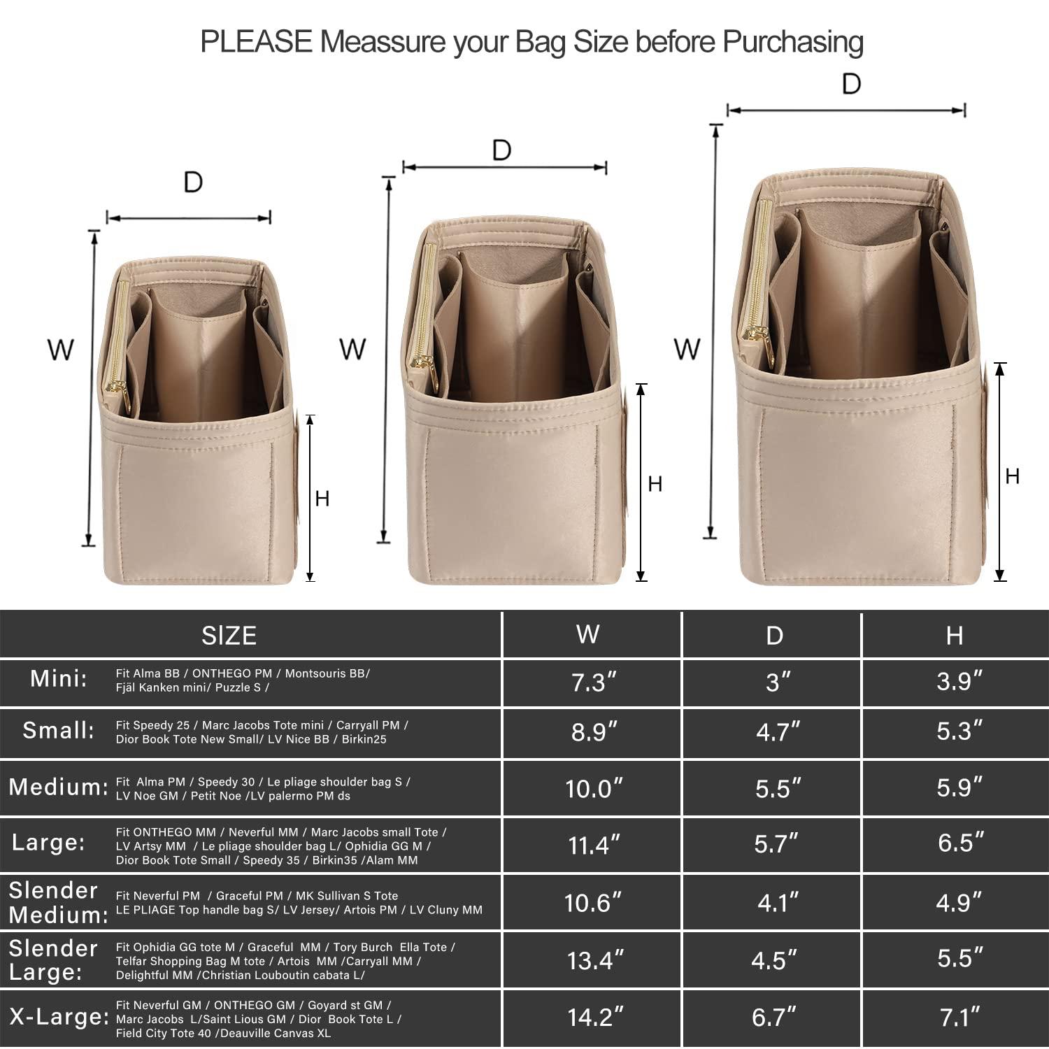 ZTUJO ZTUJO Purse Organizer Insert For Handbags, Silky Touching Bag Organizer Insert With Bottle Holder, Perfect for Speedy, Neverfull, Tote,ONTHEGO,Artsy,Handbag and More (Slender Large, Silky Beige)