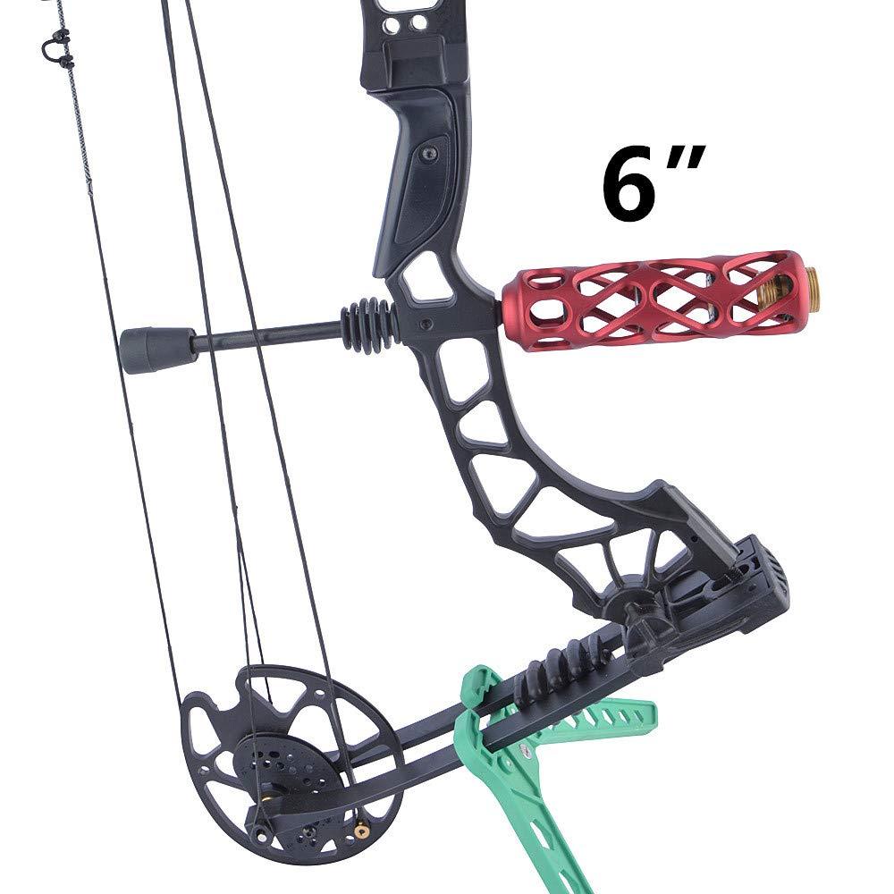 AMEYXGS AMEYXGS Archery Compound Bow Stabilizer 2/3/4/5/6 Inch Aluminum Stabilizer Bow Shock Absorber Vibration Dampening for Compound Bow Shooting Hunting (Red, 6 inch)