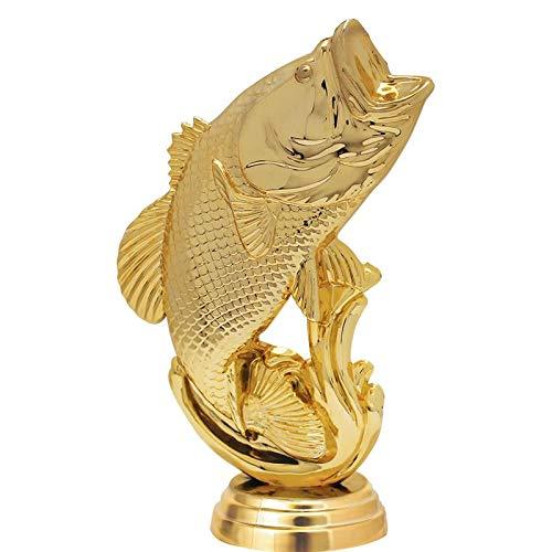 Crown Awards Crown Awards Fishing Trophies with Custom Engraving, 7.25\" Personalized Largemouth Bass Fish Trophy On Deluxe Round Base 5 Pack Prime