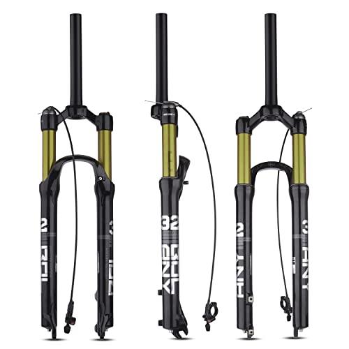 BOLANY BOLANY Bike Suspension Fork MTB Bicycle Magnesium Alloy Suspension Front Fork 26/27.5/29 inch, Straight Steerer and Tapered Steerer Air Fork (Manual Lockout - Remote Lockout)