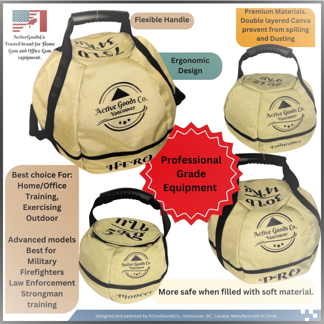 ActiveGoodsCo ActiveGoodsCo. Kettlebell Sandbag for fitness workout, different sizes 11Lb to 75lb. Visit to see the options (May Vary, 1pack 11lb no weight)