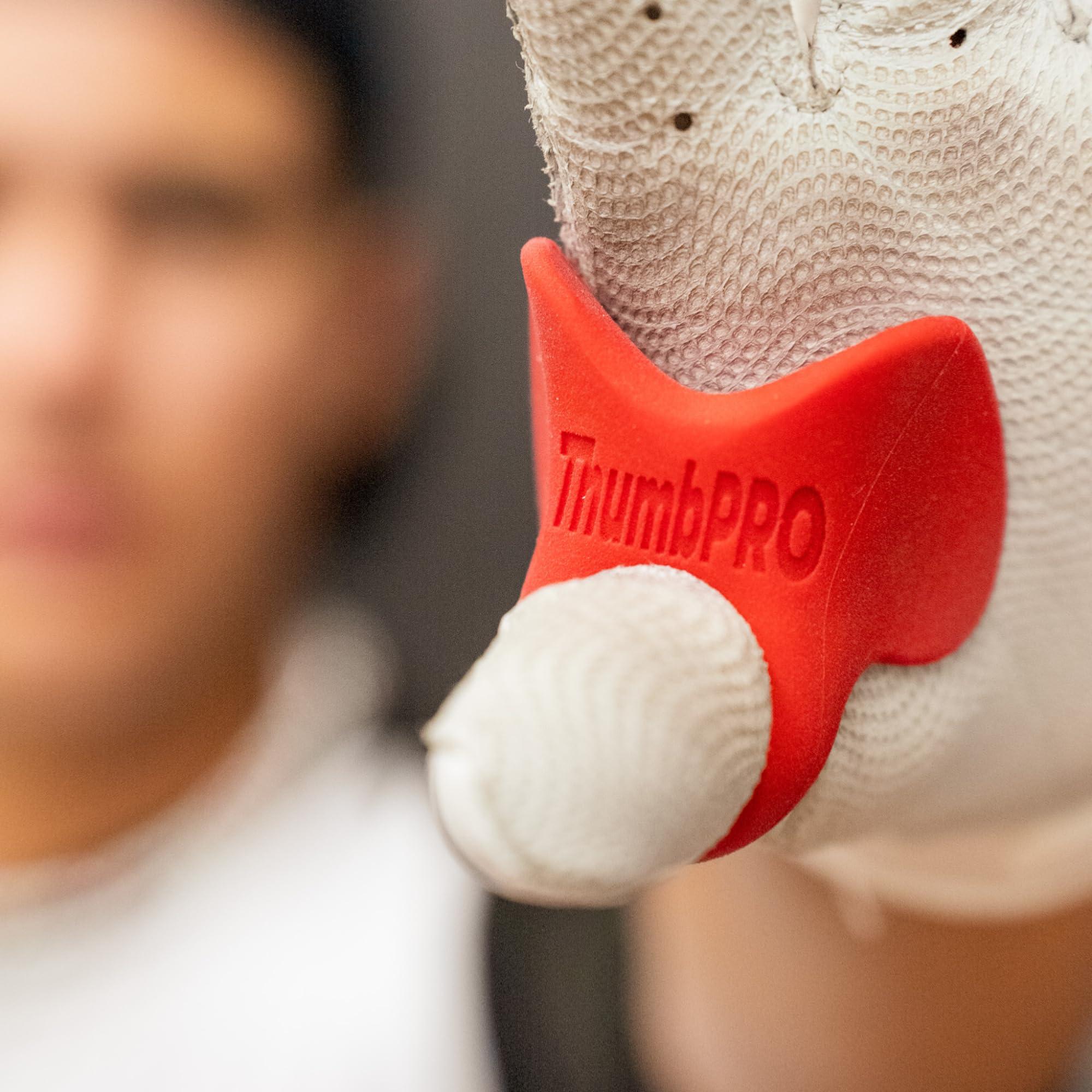 ThumbPRO ThumbPRO Baseball Thumb Guard - Batting Aid & Grip Enhancer - Reduces Sting, Improves Swing - for Baseball & Softball - All Levels, Left/Right Hand - 3 Sizes (Rally Red, Large)