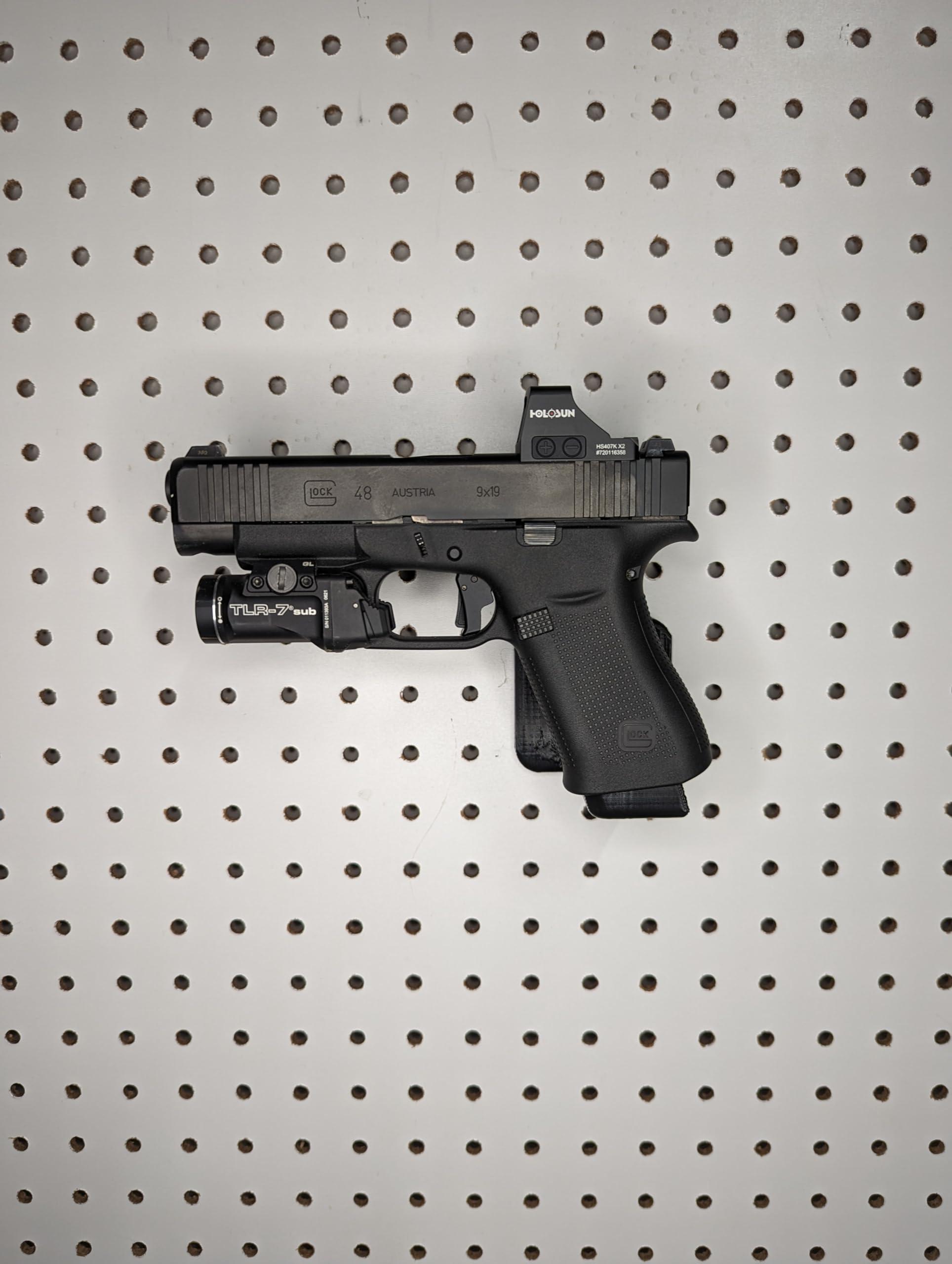 Hammy3DPrints Pegboard Mount for Pistols - Many Brands and Models Supported - Pegboard/Skadis/etc. (Secure Wall, Canik TP9 (Right))