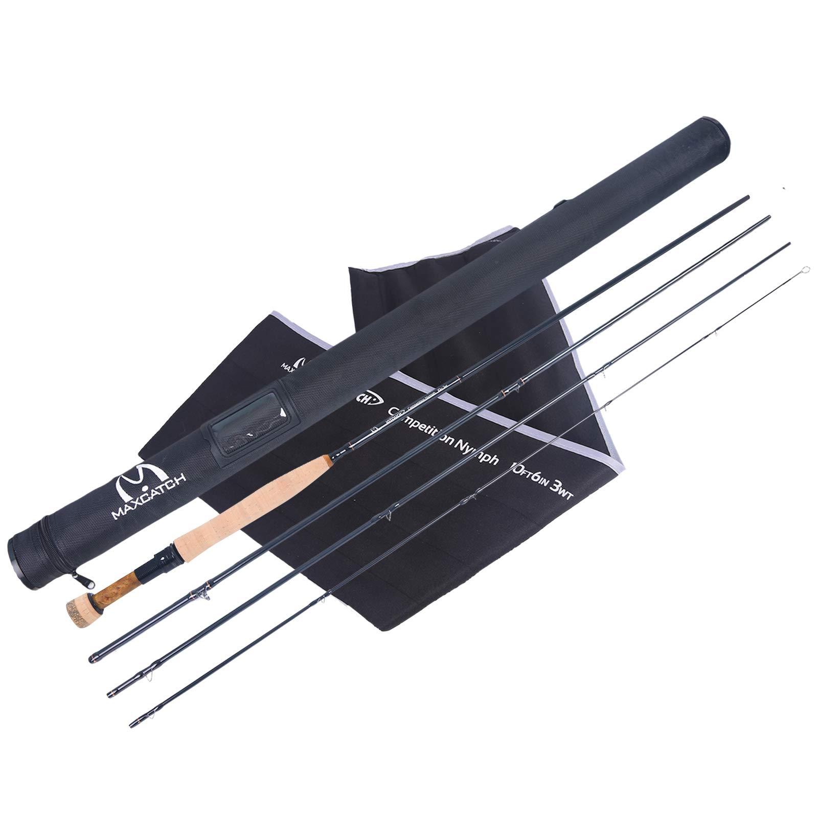 M MAXIMUMCATCH Maxcatch Competition InTouch Nymph Fly Rod for Euro nymphing Fly Fishing (10ft 2wt 4sec)