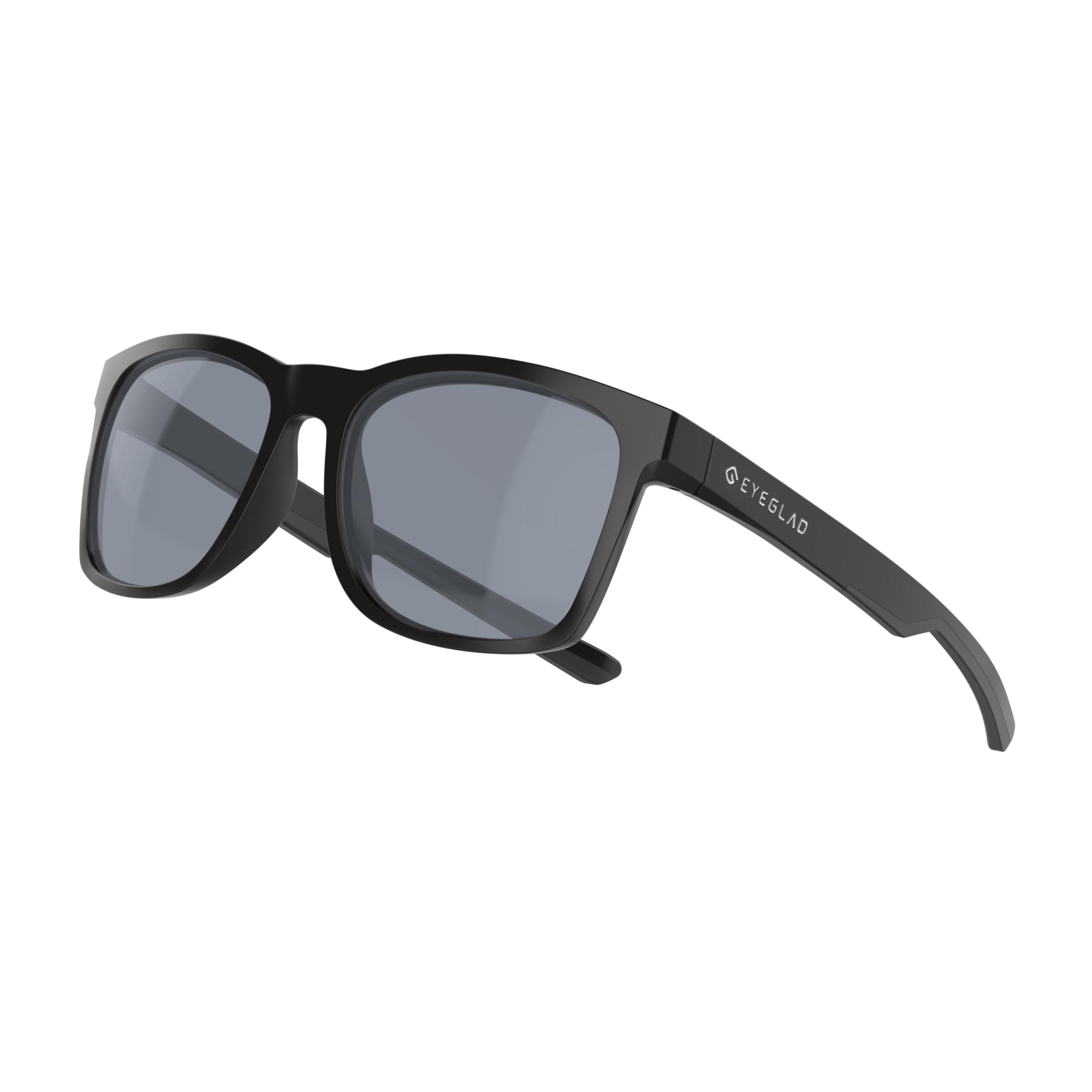 EYEGLAD EYEGLAD SUNWAVE Ultra-lightweight Design Lifestyle Sunglasses Outdoor Fishing Polarized UV400 Protection Men Women Running Sports (Onyx Black)