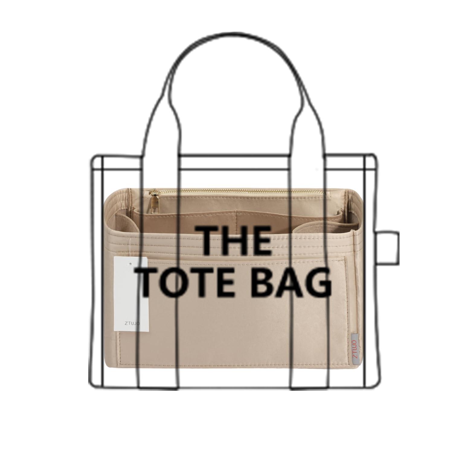 ZTUJO ZTUJO Purse Organizer Insert For Handbags, Silky Touching Bag Organizer Insert With Bottle Holder, Perfect for Speedy, Neverfull, Tote,ONTHEGO,Artsy,Handbag and More (Slender Large, Silky Beige)