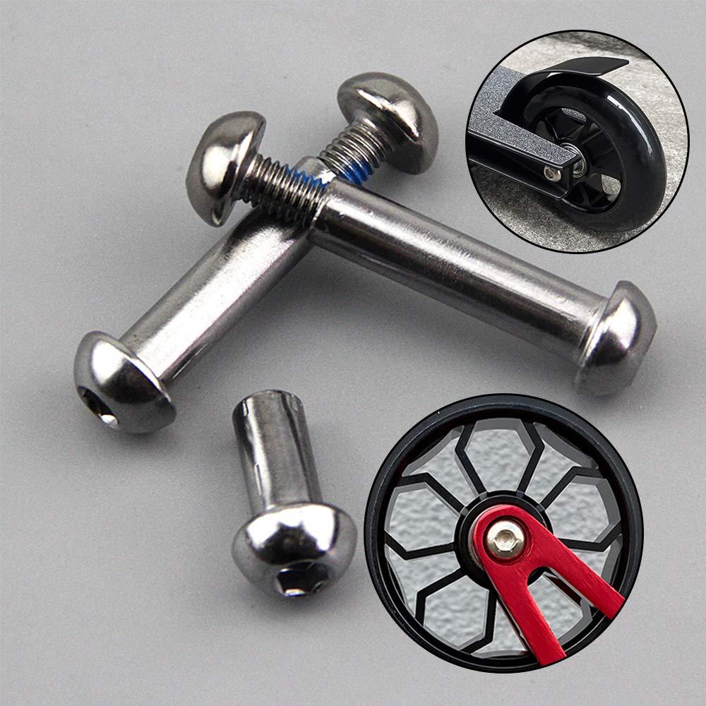 OTFAITP OTFAITP M8 8mm x 28mm-86mm 8.8 Grade Carbon Steel Axle Allen Screw Bolt Set for Front Rear 2 3 4 Wheel Stunt Scooter Dash Teen/Adult Kick Scooter-800+lb Capacity (62mm)