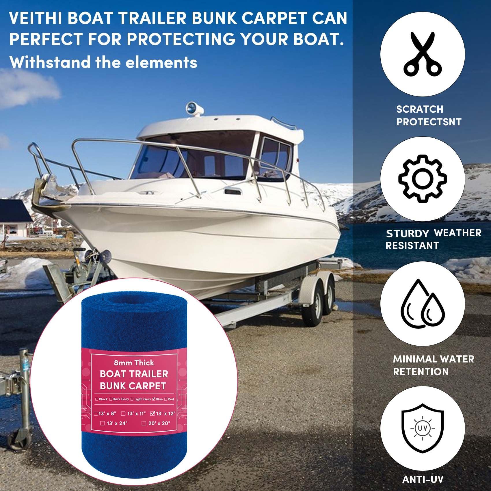 VEITHI VEITHI Boat Trailer Bunk Carpet Blue 12 inch x 13 feet - Bunk Carpet for Boat TrailersJet Ski Ramps