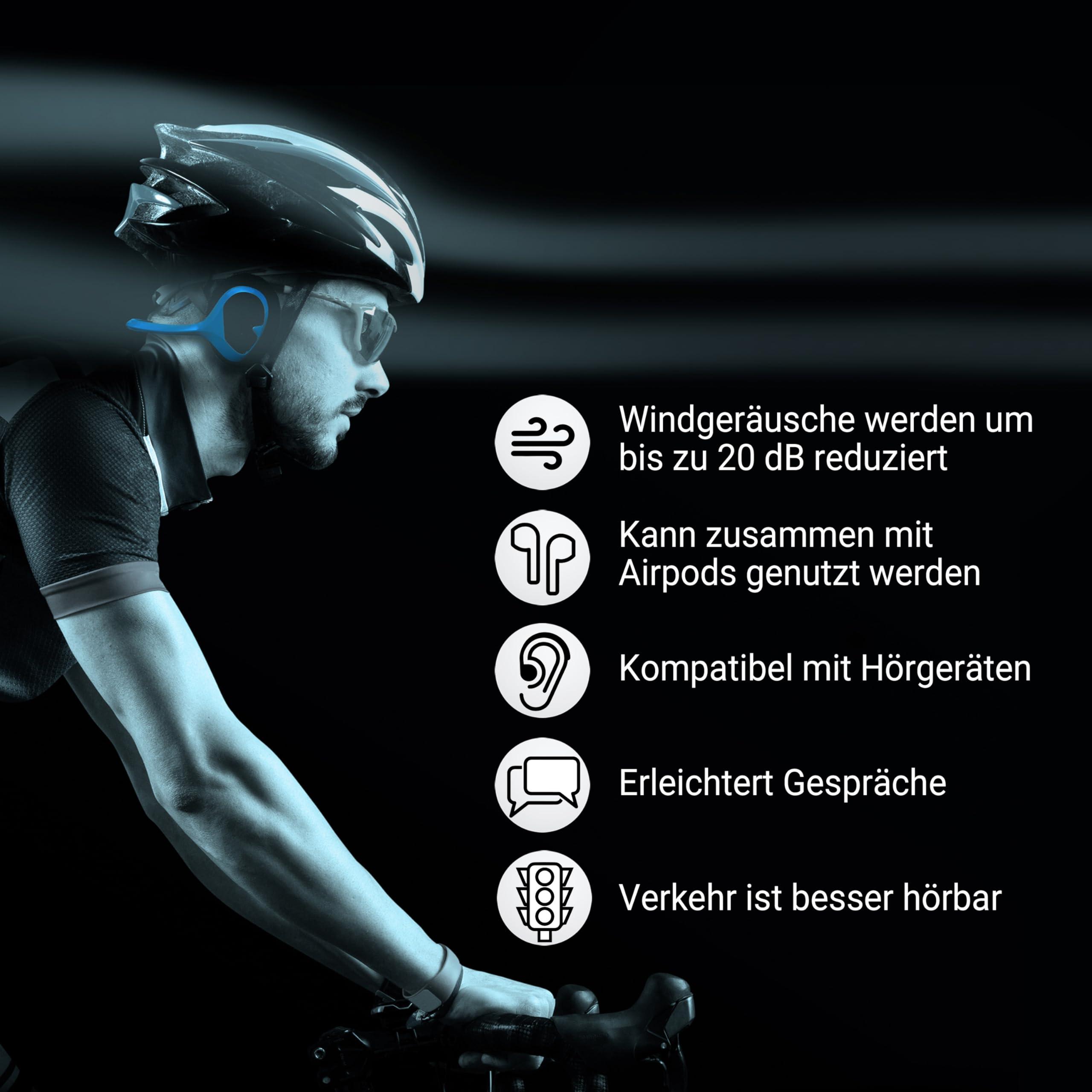 Windfree Cyclist Wind Deflector Ear Muffs for Noise Reduction Earmuffs, Cycling Ear Wind Deflectors for Ear Wind Protection, Sensory Headphones for Hearing Aids Users Tinnitus Over-Ear Headphone (BLACK)