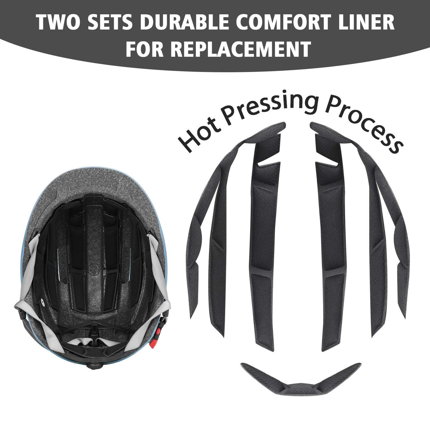 SLANIGIRO SLANIGIRO Adult Bike Helmet for Men Women - Bicycle Urban Road Helmet with Replacement Pads - Adjustable Fit System & Tail Light