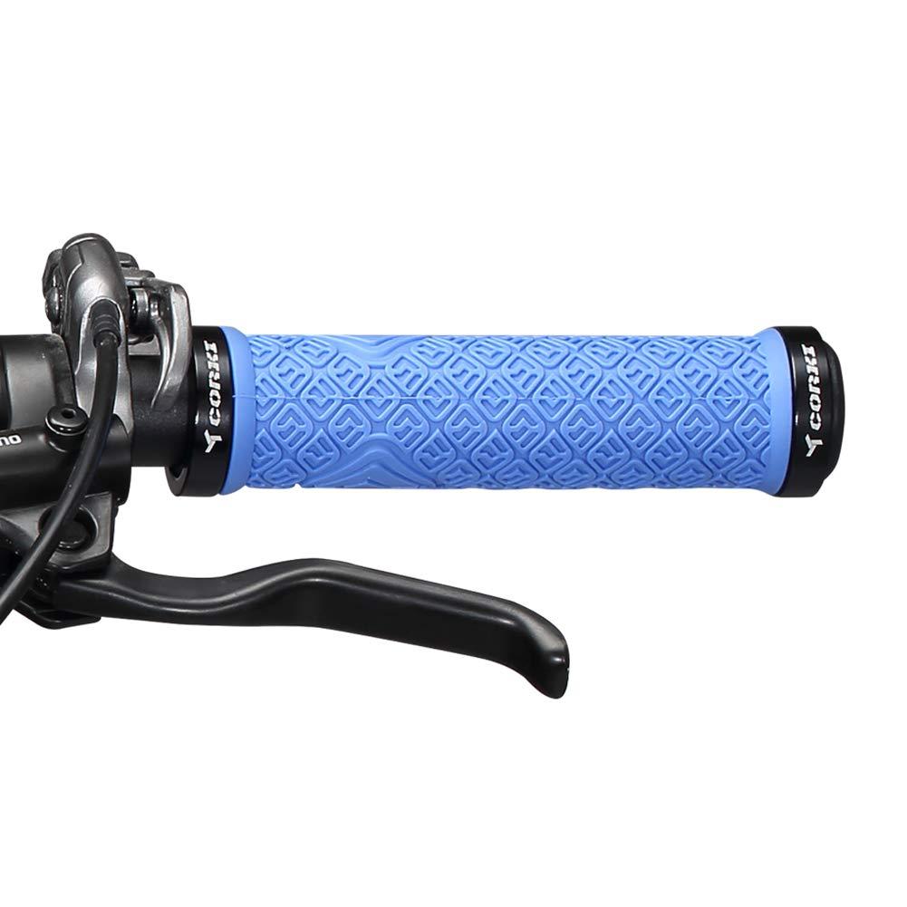 corki Corki Mountain Bike Grips,Double Lock on Locking Bicycle Handlebar Grips for MTB,Downhill