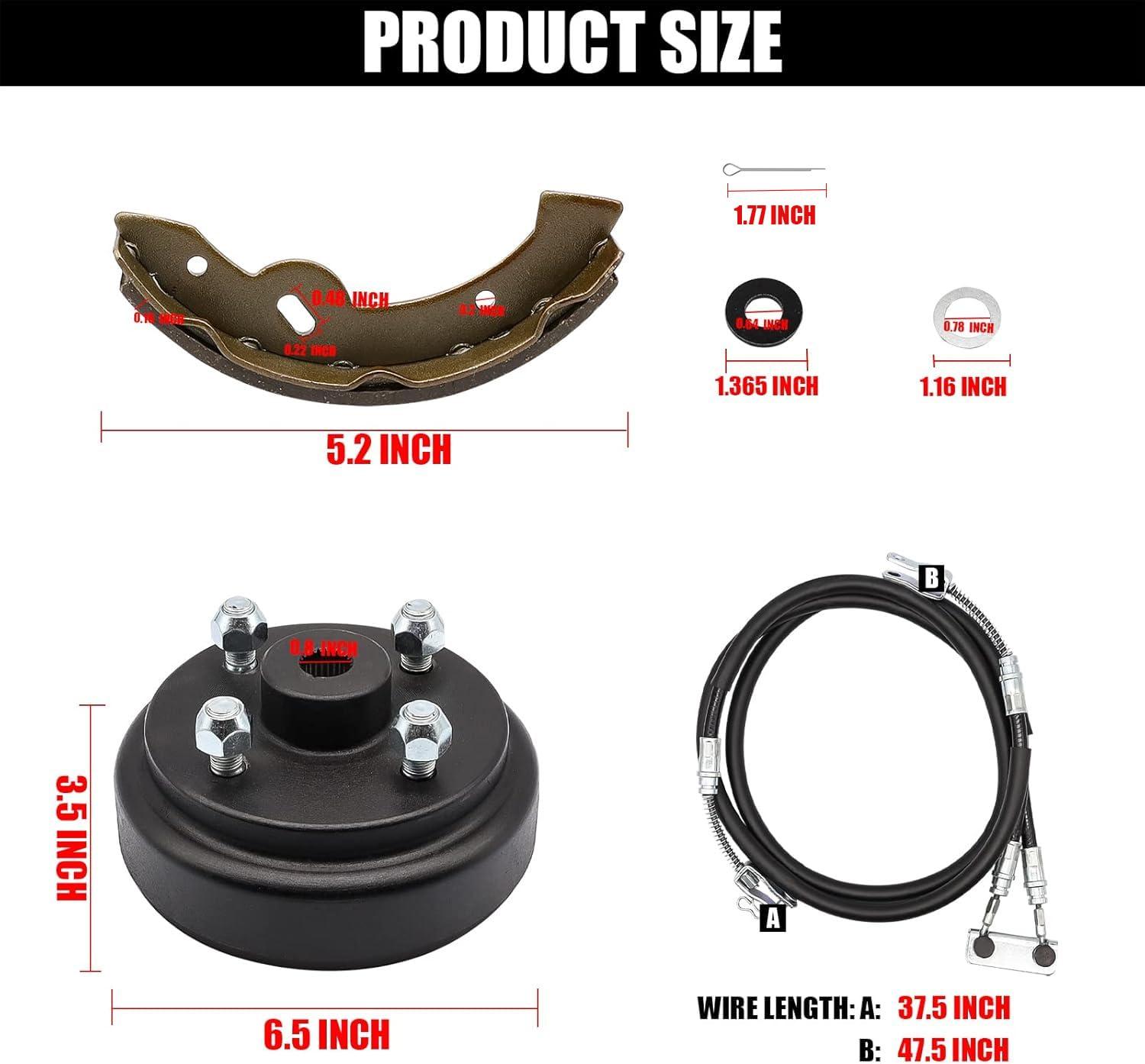 CLUBRALLY CLUBRALLY EZGO TXT Electric Deluxe Brake Golf Cart Maintenance Kit 1996-2008 -Contain Brake Drum/Hub,Brake Cables & Brake Shoes