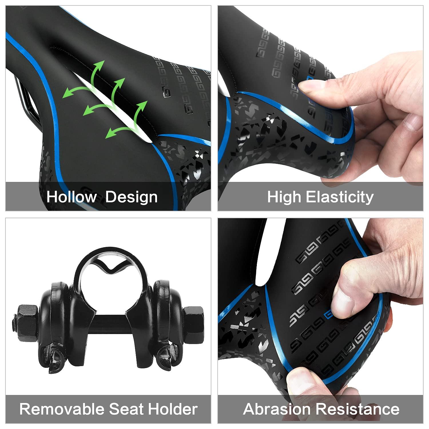 OUXI OUXI Comfort Bike Seat Comfortable Gel Bicycle Saddle Replacement Soft Padded with Shock Absorbing Waterproof for MTB Mountain Bike Road Bike Exercise Bike Men Women and Ladies - Blue