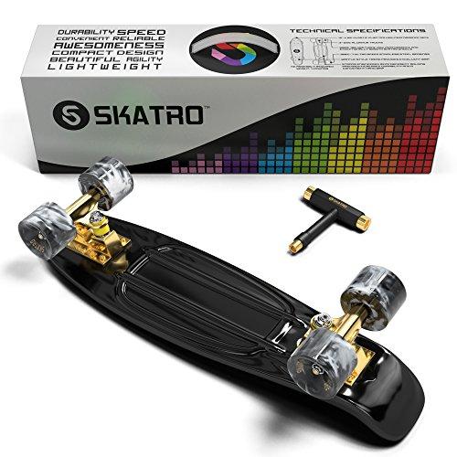 Skatro Skatro - Mini Cruiser Skateboard. 22x6inch Retro Style Plastic Board Comes Complete