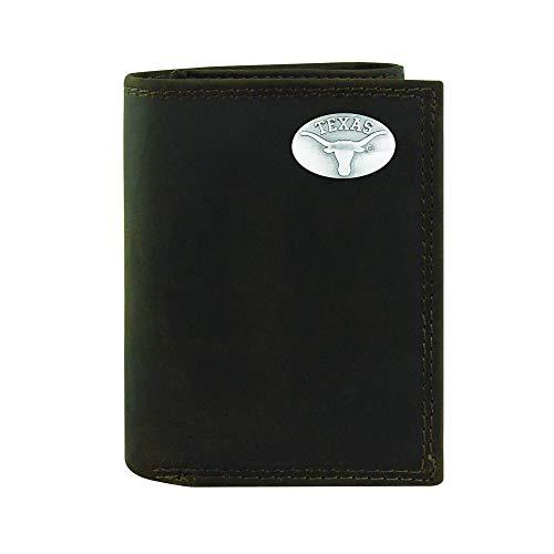Zeppelin Products Inc. Zeppelin Products Inc. NCAA Texas Longhorns Light Brown Crazyhorse Leather Trifold Concho Wallet, One Size,UTX-IWT2-CRZH-LBR