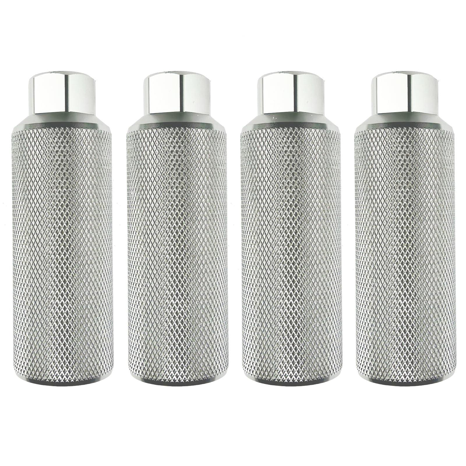 Zelerdo Zelerdo 2 Pairs Aluminum Alloy Bike Pegs for Mountain Bike Cycling Rear Stunt Pegs Fit 3/8 inch Axles (110x38 mm) (Silver)