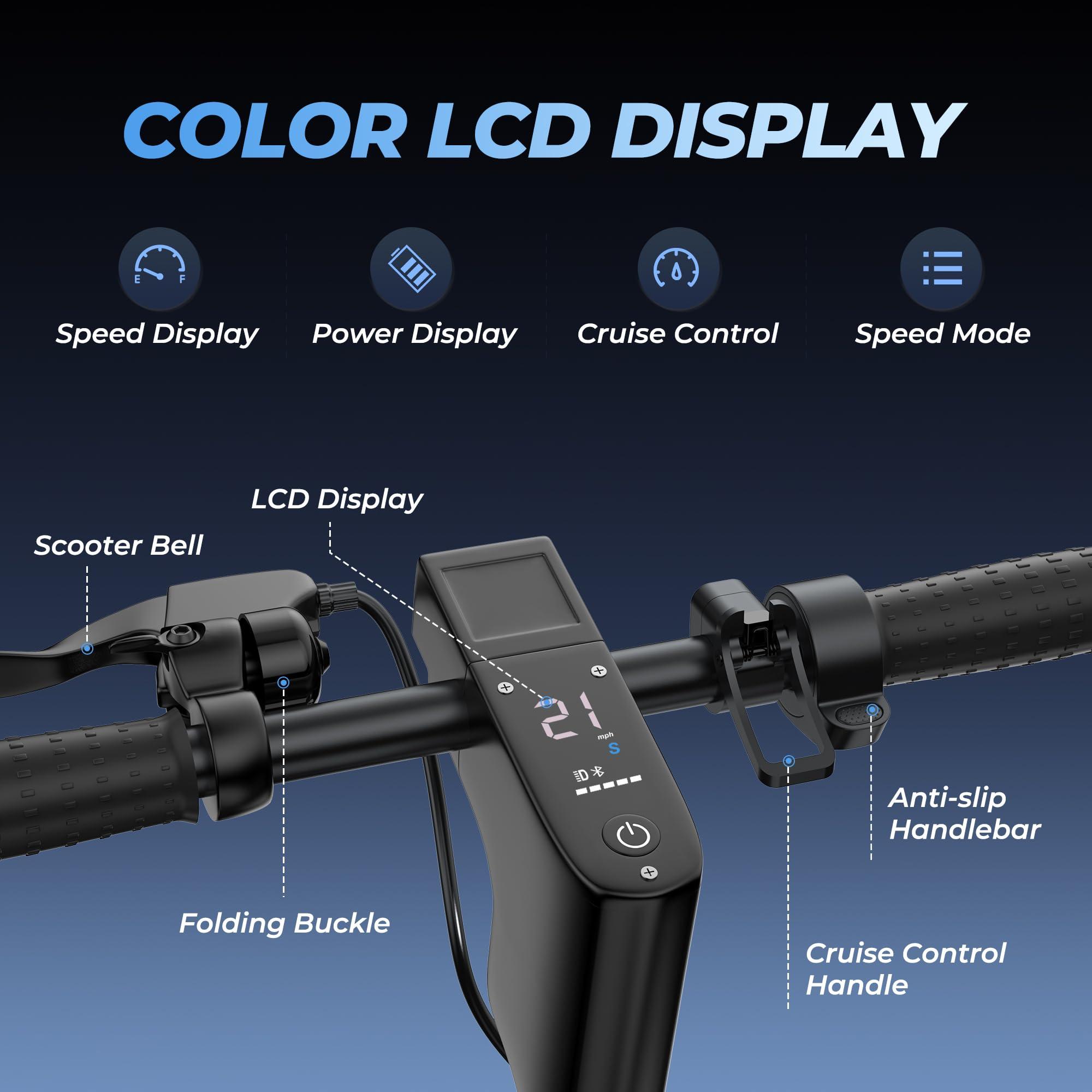 Alloweek Alloweek Electric Scooter, 10" Solid Tires, 500W Motor, 22Mph, 22/28/52 Miles Long Range, Folding E-Scooter with Dual Suspension and Braking System (A1MAX)