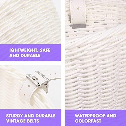 ANZOME ANZOME Kids Bike Basket, Bike Basket for Boy and Girl, Waterproof Plastic Woven Children\'s Bicycle Basket, Suitable for Most Children\'s Bicycles and Kids Tricycles