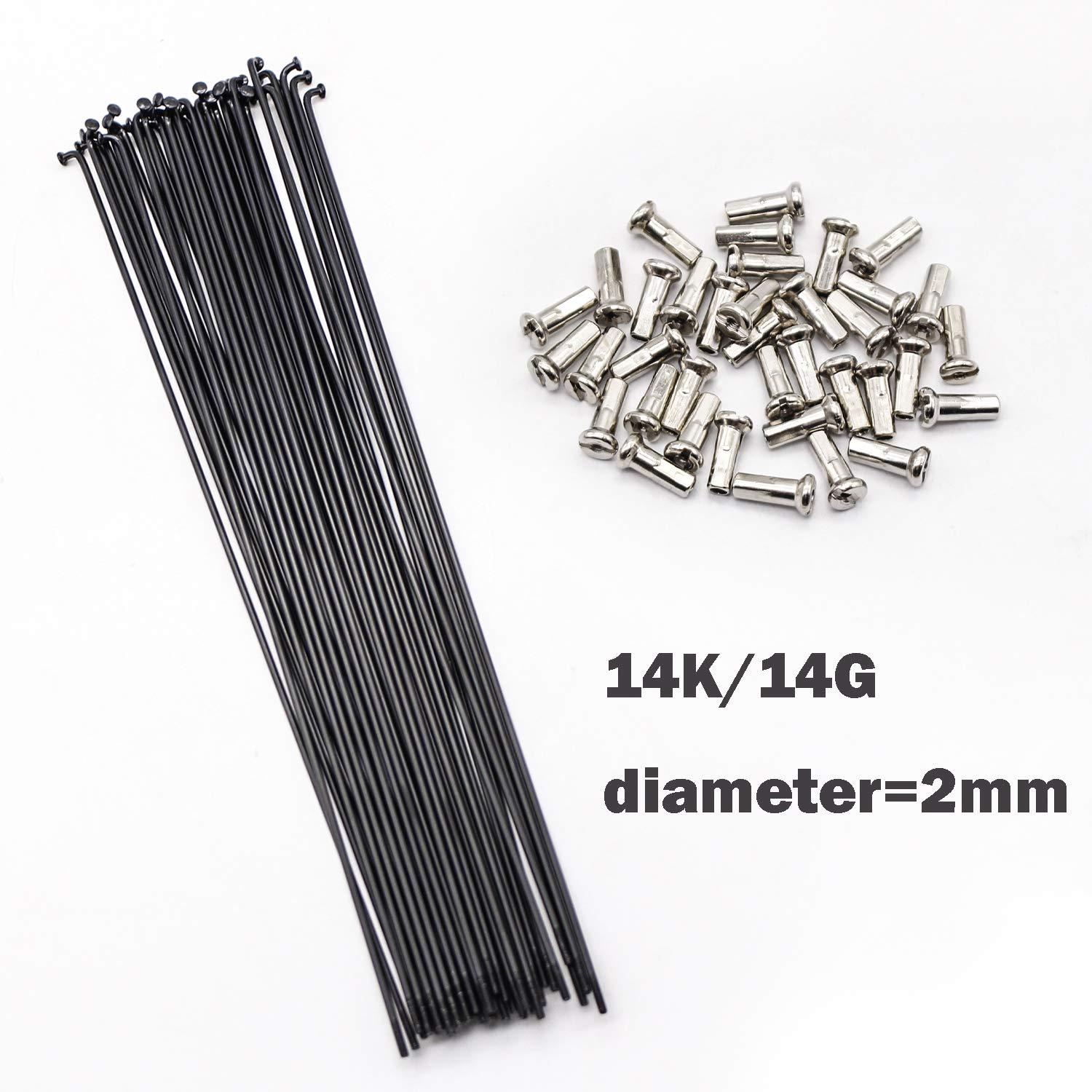 SENQI SENQI Bicycle Steel/Stainless Steel Spokes 80mm-297mm with Copper Cap 36pcs