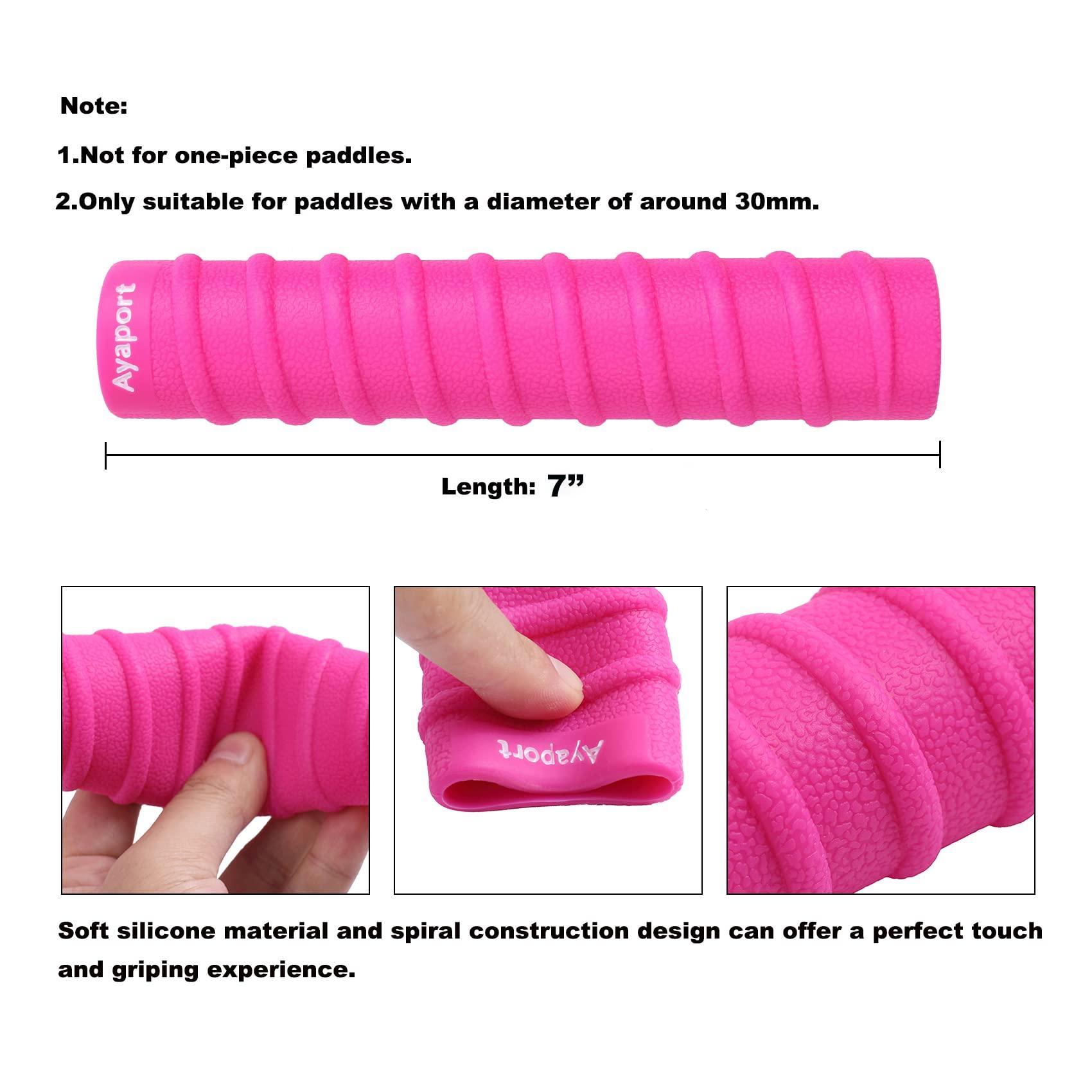 Ayaport Ayaport Kayak Paddle Grips Non-Slip Silicone Wraps Blister Prevention Kayaking Accessories for Take-Apart Paddles (Pink)
