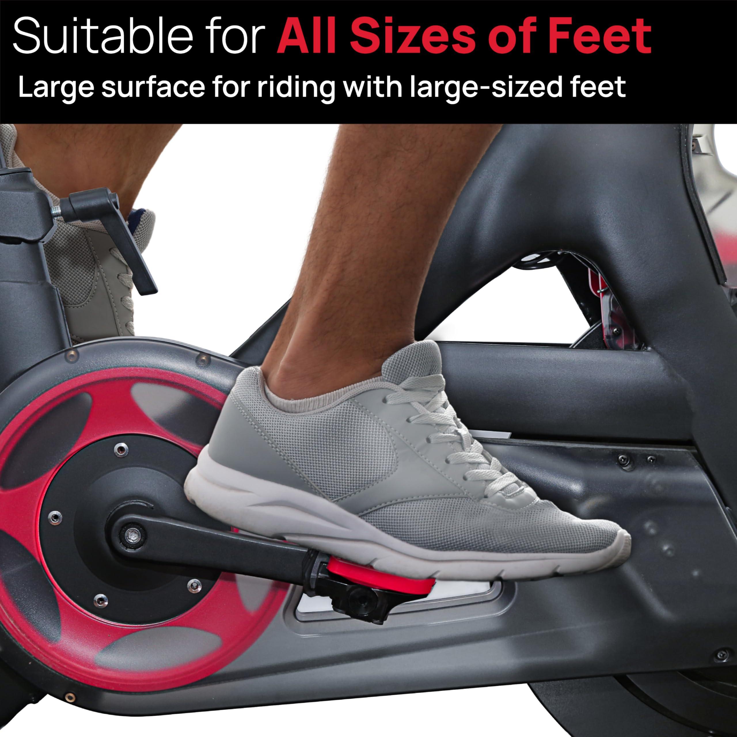 PeloFamily Pedals for Regular Shoes Compatible with Peloton Bike & Bike Plus, Pedal Converter Extra Large Fit Original Bike & Bike+, Replacement Pedals Adapter, Flat Platform Clipless, Exercise Bike Accessories