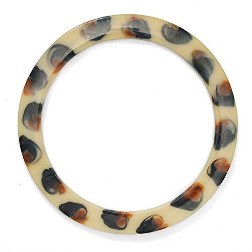 ejoyce 5" Round Acrylic Resin Handbag Handles by 1 Pair, HD-005 (Ivory/Brown Tortoise)