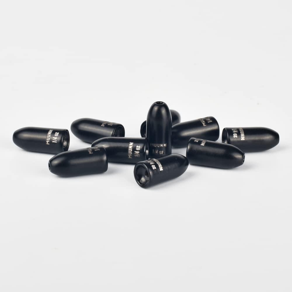 MUUNN MUUNN 4pcs Tungsten Worm Weights, More Sensitive Tungsten Fishing Weights Sinker for Bass FishingMatt Black,1 oz