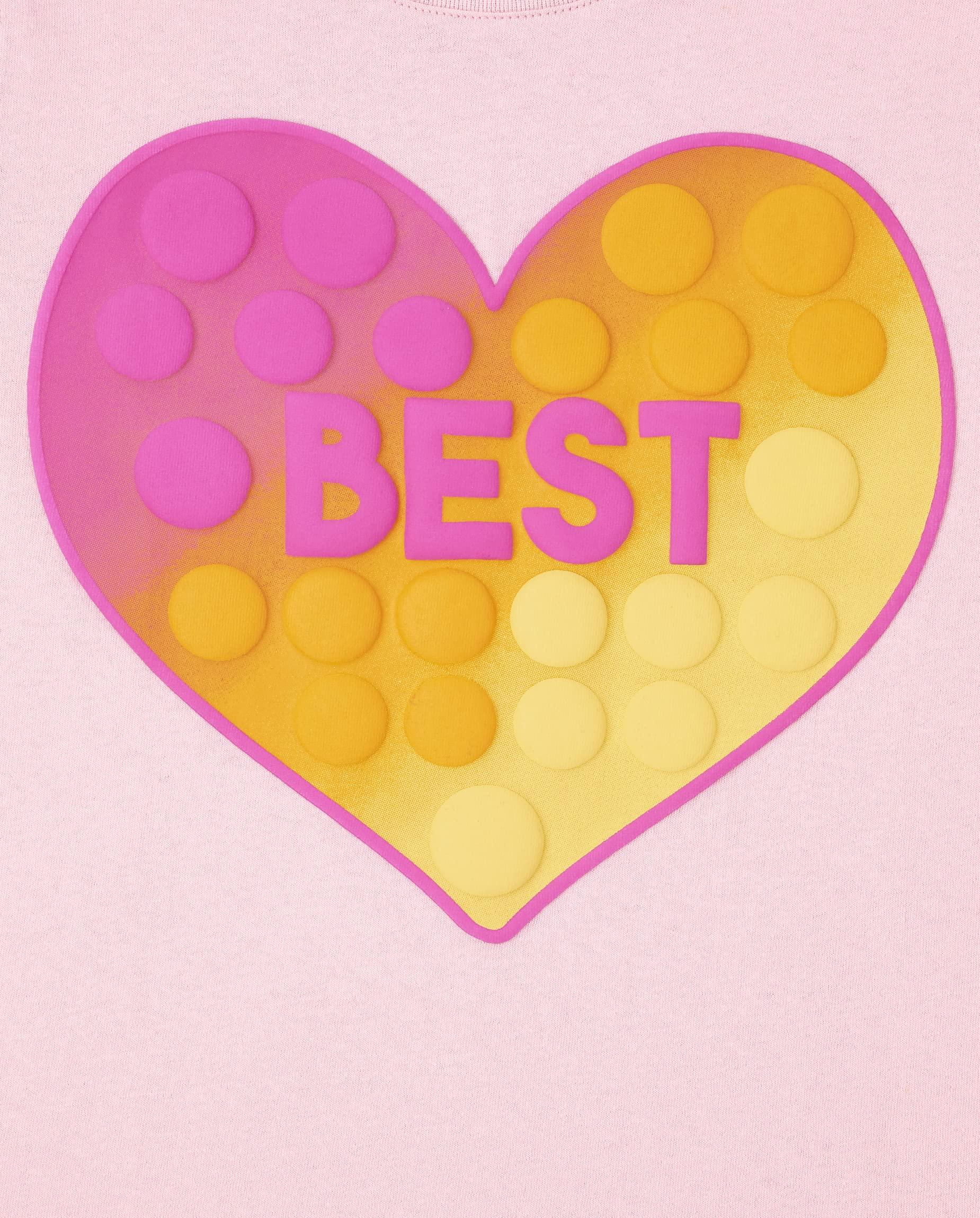 The Children's Place The Children's Place girls The Children's Place Short Sleeve Graphic T- 2-pack T Shirt, Best/Friends, XX-Large US