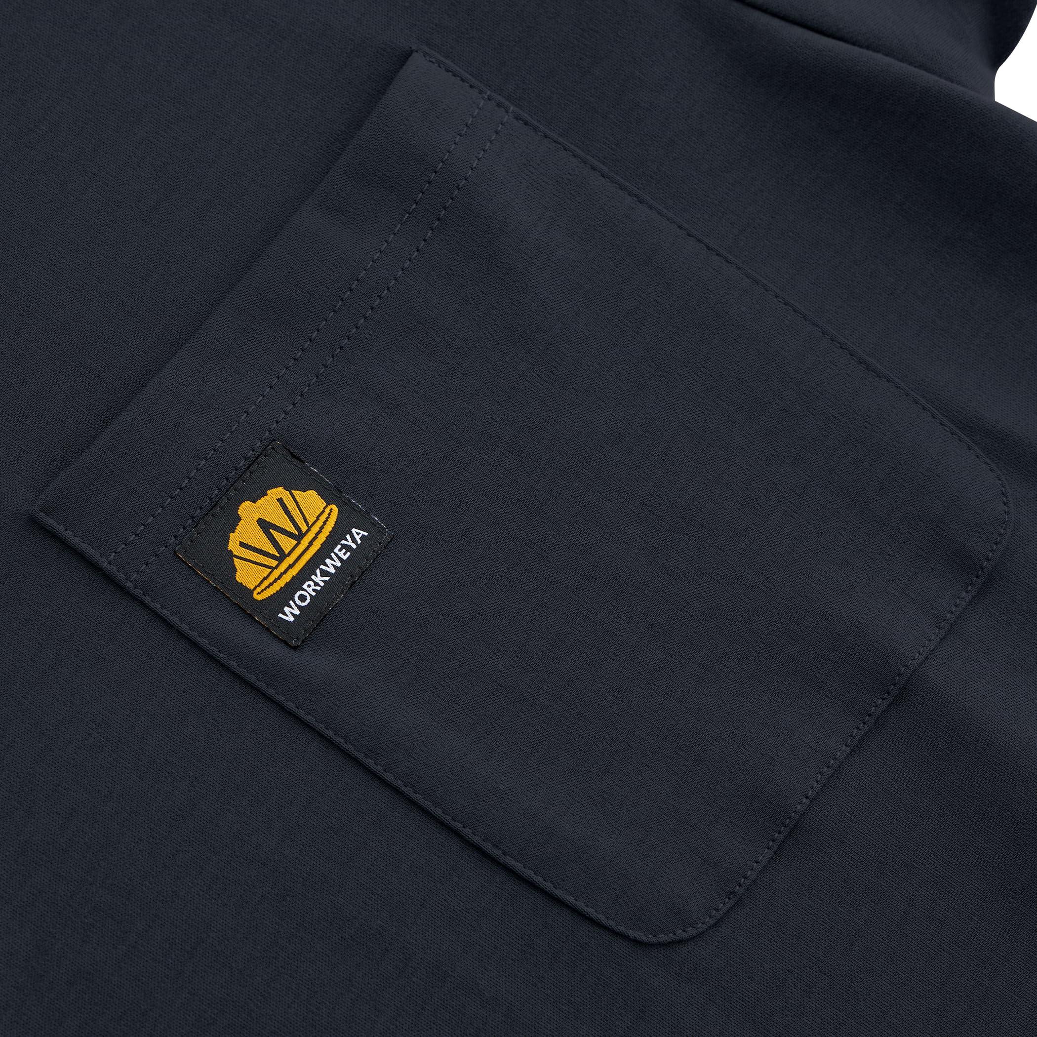 WORKWEYA WORKWEYA FR Shirts for Men 6.5oz Flame Resistant Shirt Lightweight NFPA 2112 Long Sleeve Shirt Blue