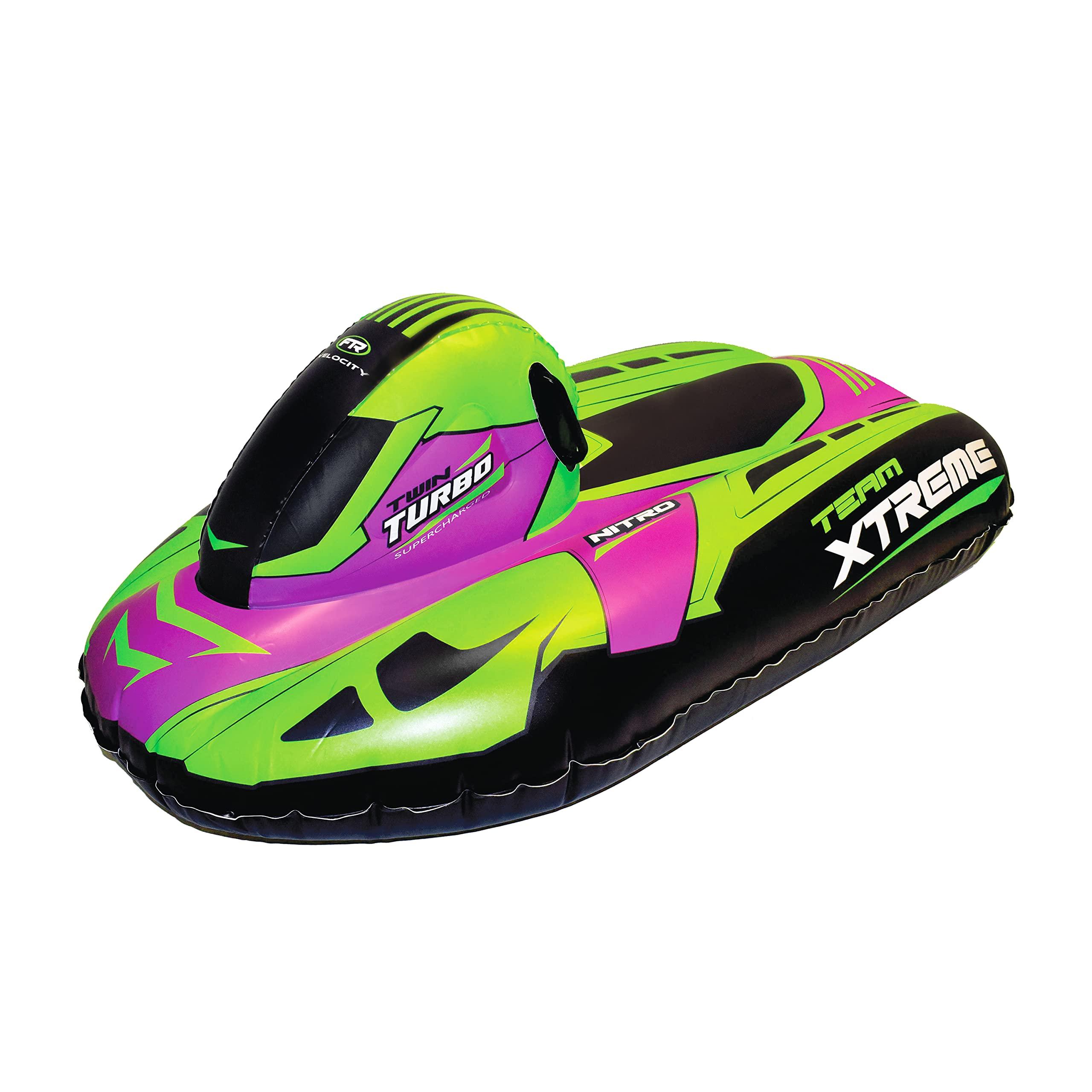 CocoNut Outdoor CocoNut Outdoor- 50 Inflatable Snowmobile Sled- Team Xtreme Racing Heavy Duty Snow Sled with Sturdy Handles for Kids, Teens and Adults-Cold Resistant Toboggan -Lightweight Tube for Boys and Girls
