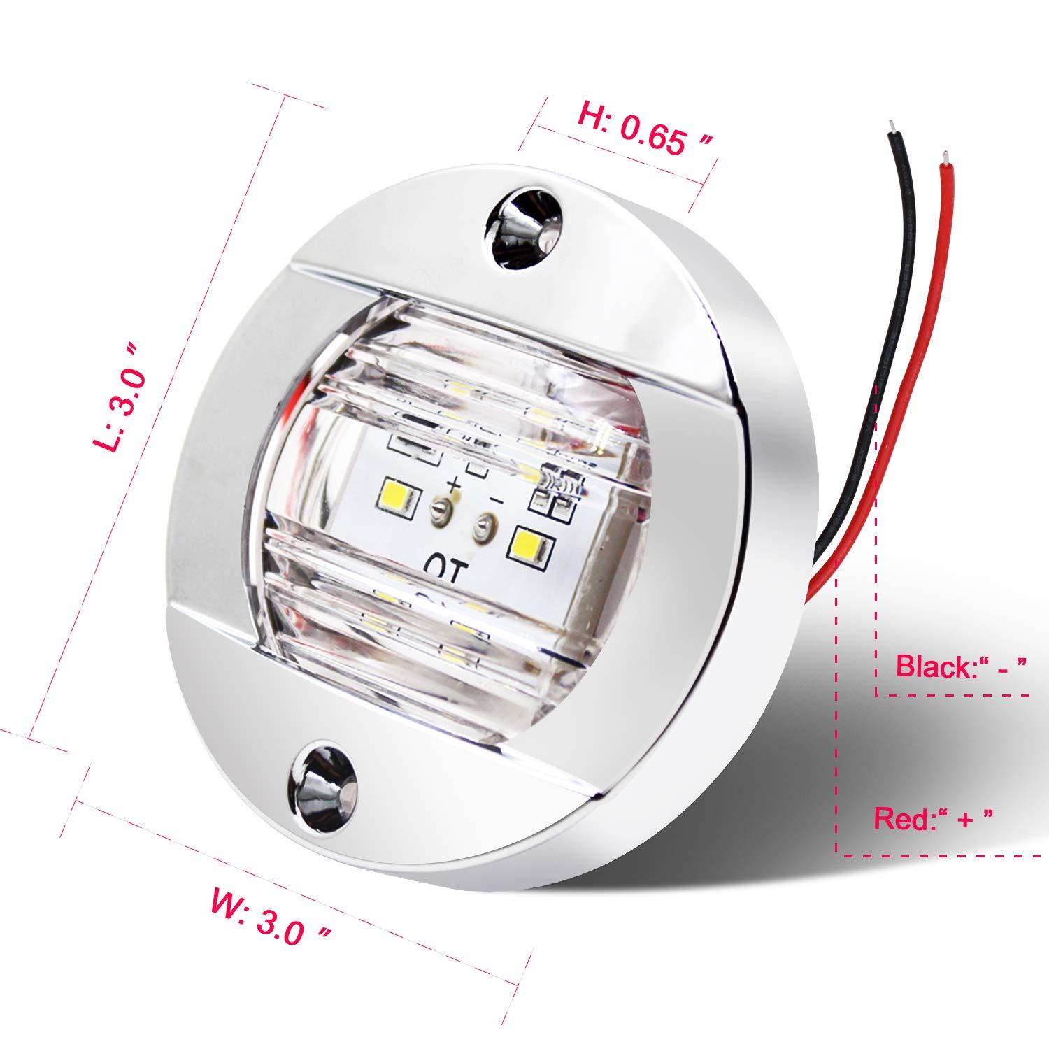 KEING 6 Pcs Marine Boat LED Cabin Deck Courtesy Light Stern Transom Lights 12V White for Boating Kayak Yacht, Dinghy, Sailboat, Pontoons, Navigation Vessels, Freighters, Hovercrafts, Hunting & Fishing