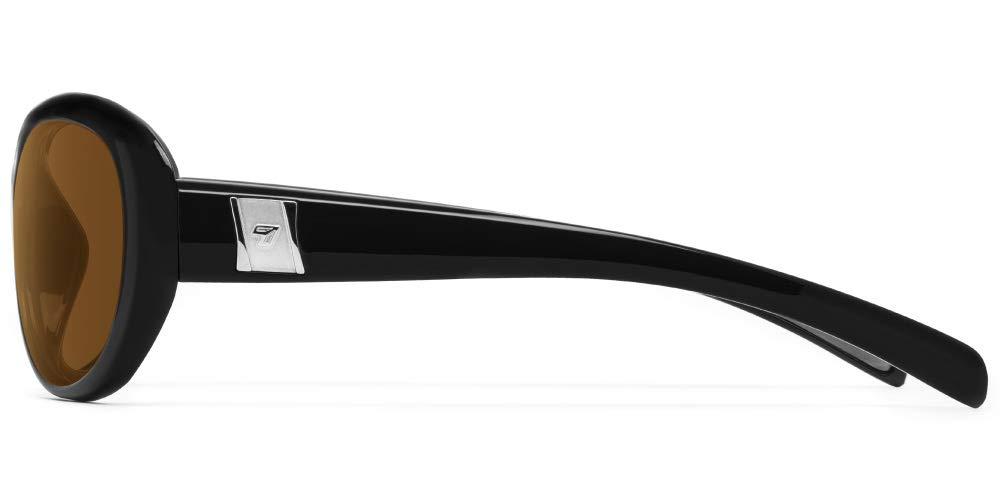 7eye by Panoptx 7eye by Panoptx Lindsay | Wind Blocking Sunglasses - Glossy Black, Polarized Copper Lenses