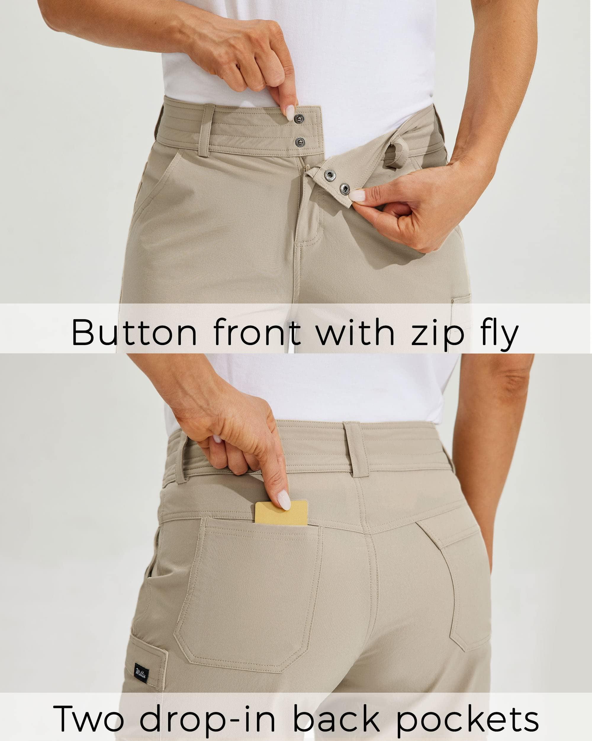 Willit Willit Women\'s Golf Shorts Hiking Cargo Shorts Quick Dry Athletic Casual Summer Shorts with Pockets 5\" Khaki 8