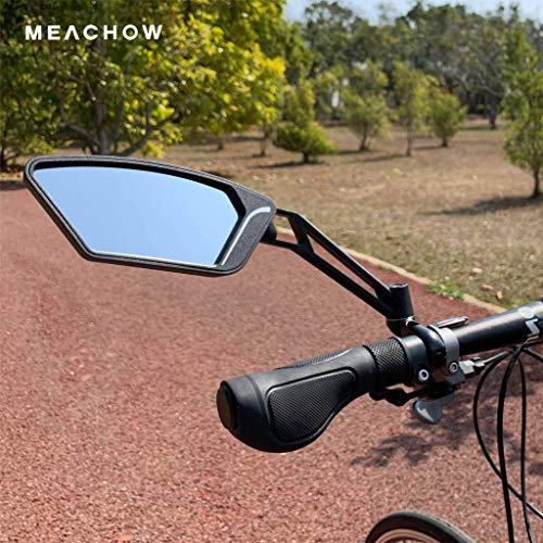 MEACHOW MEACHOW New Scratch Resistant Glass Lens,Handlebar Bike Mirror, Adjustable Safe Rearview Mirror, Bicycle Mirror (Blue Left Side) ME-003LB