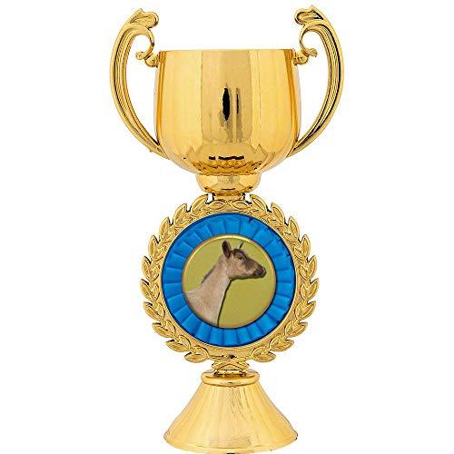 Crown Awards Crown Awards Personalized Goat Trophy, 7.25\" Gold Cup Dairy Goat Trophies with Free Custom Engraving 5 Pack Prime