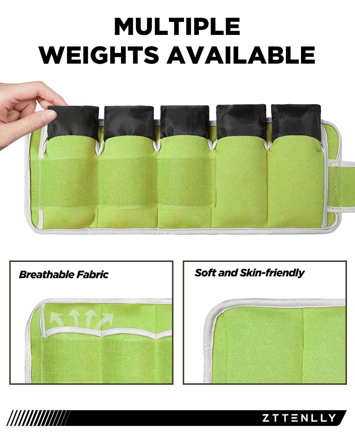 ZTTENLLY Adjustable Ankle Weights for Women Men and Kids | 1 Pair 5 10 15 18 20 Lbs Leg Wrist Ankle Weight Straps for Yoga, Walking, Running, Aerobics, Gym, Dance, Pilates, Cardio