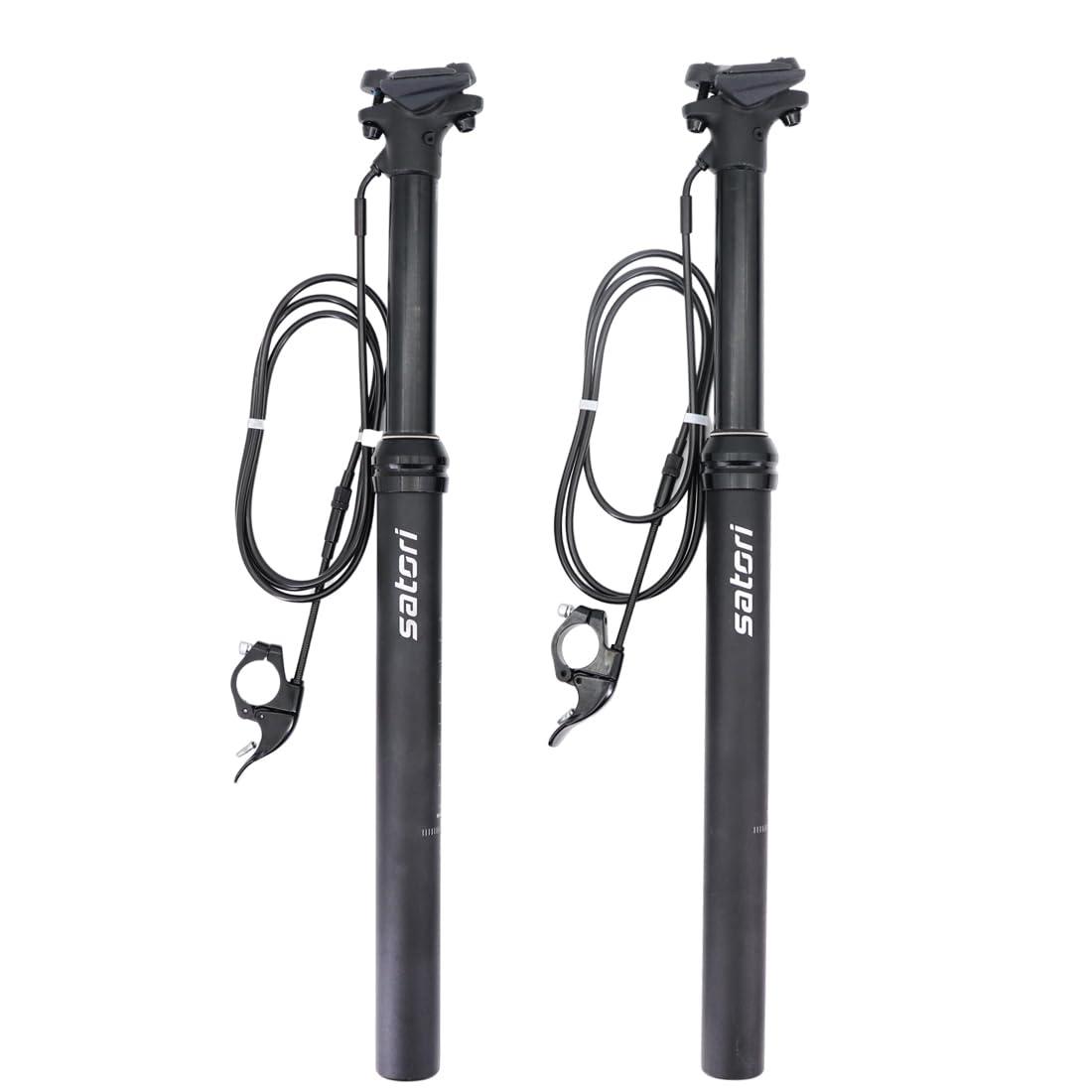 DJC Components DJC MTB Dropper Seatpost Height Adjustable 125mm Travel Stroke External Cable Routing Remote Control Satori(External 31.6mm Diameter)