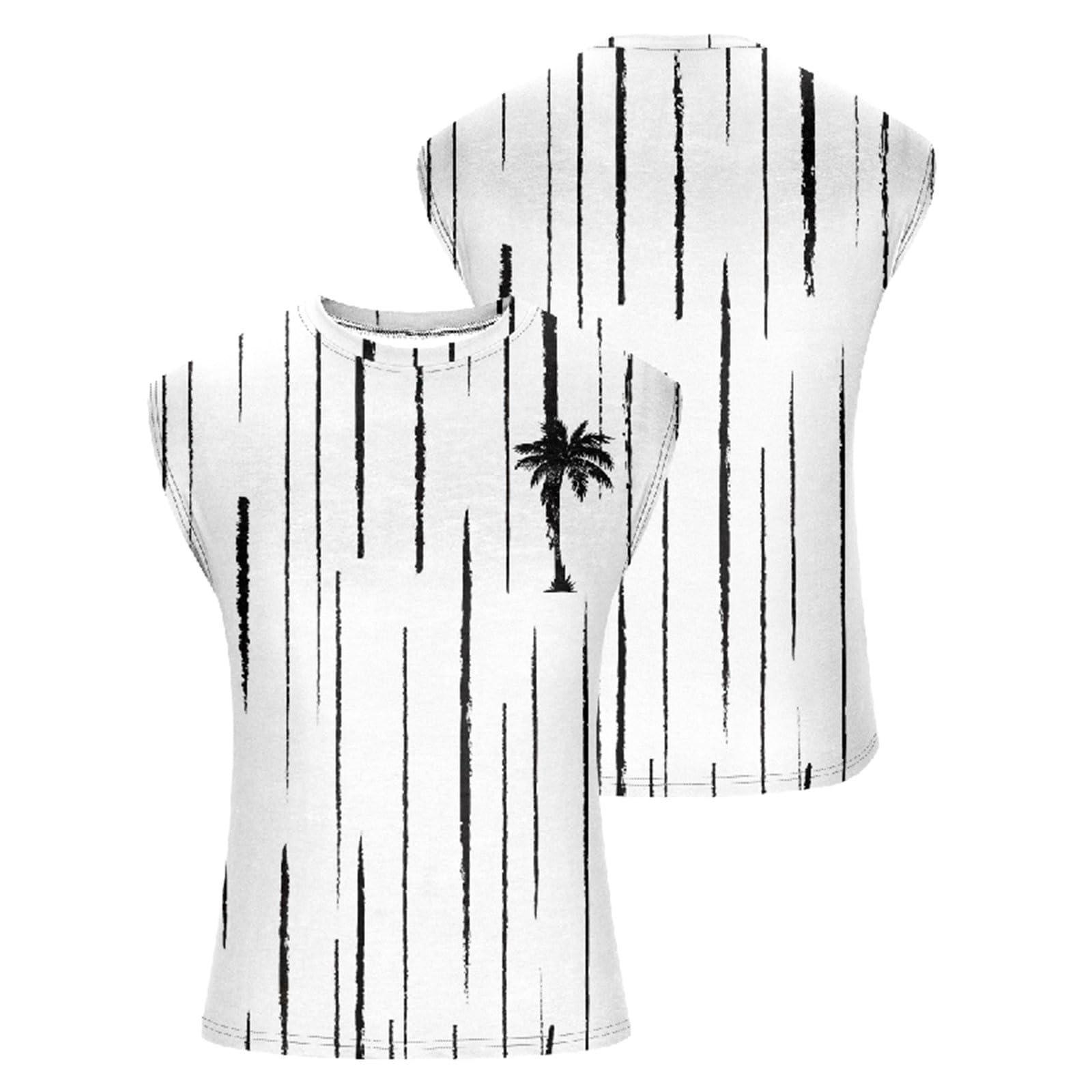 Muscularfit Mens Tank Tops Graphic Men's Tank Shirts Fashion Graphic Contrast Color Sleeveless Muscle T-Shirt Summer Casual Beach Tank Top for Men Men's t-Shirts & Tanks White L