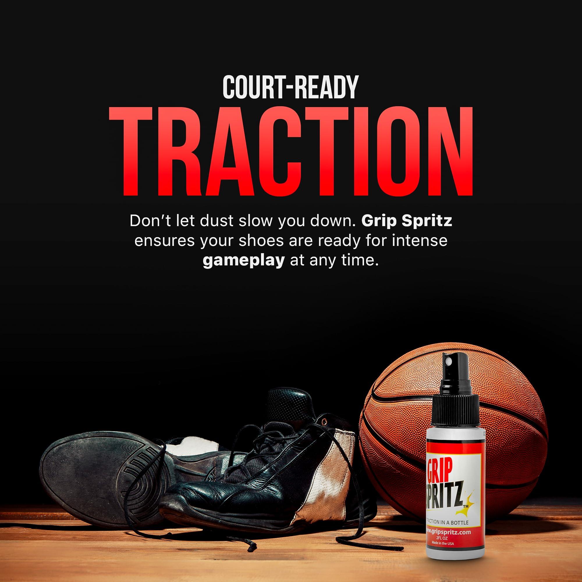 Grip Spritz Grip Spritz - Basketball Court Shoe Grip Spray - Shoe Traction Enhancer - Elongates Shoe Life and Increase Performance - Year Round Bundle - Two Bottles of Sneaker Grip Spray Towel Clear