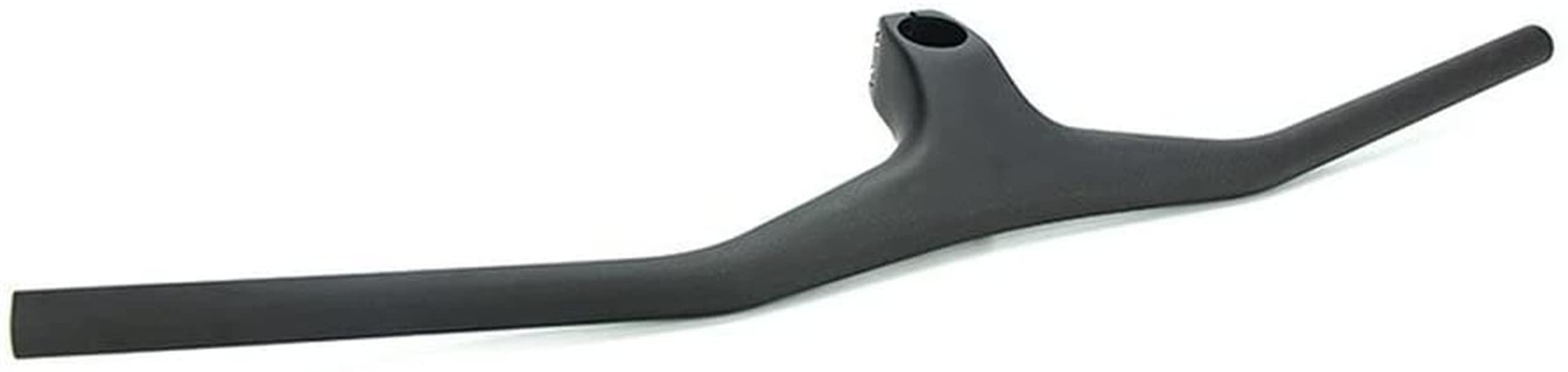 QQY QQY Carbon Fiber Integrated Mountain Bike Handlebars, -17 Degree 3K Matt Integrated Straight Flat MTB Bike Handlebar with Stem Riser (680mm,90mm)