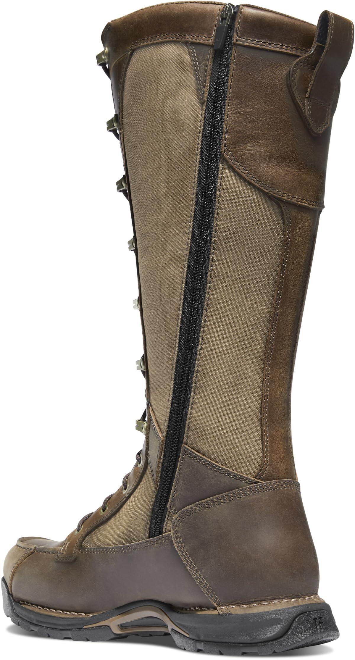 Danner Danner Sharptail 17\" Side-Zip Waterproof Snake Boots for Men - Full-Grain Leather and Nylon with 360 Snake Guard, Comfort Footbed & Traction Outsole, Brown - 8.5 D.