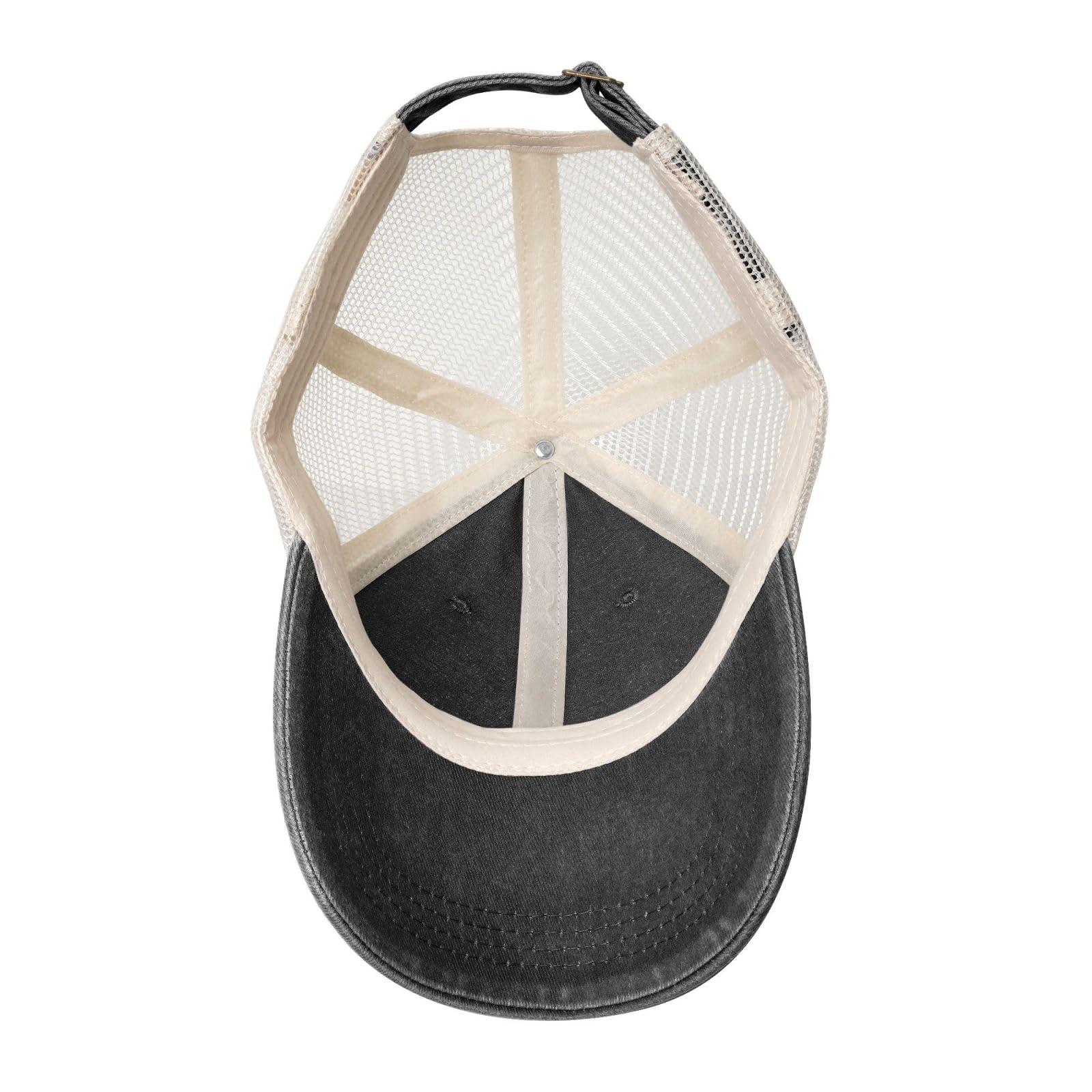 YVNUM YVNUM Vintage Mesh Cap Grumpa Like A Regular Grandpa Only Grumpier Funny Baseball Cap Dad Hat Cowboy Trucker Hat,Black