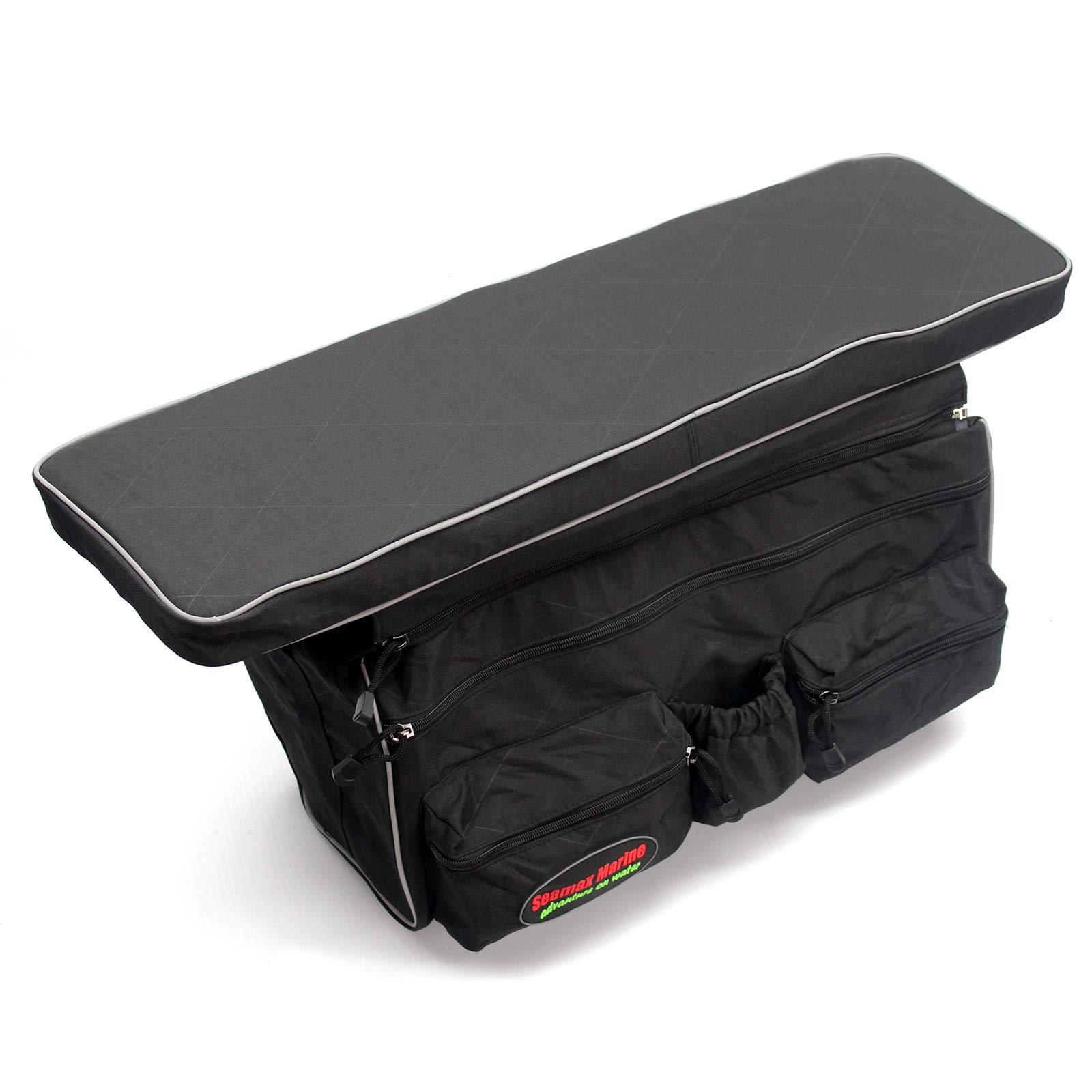 Seamax Seamax Universal Inflatable Boat Bench Seat Cushion and Detachable Seat Bag with Sunlitec 3-Layers Fabric and Reflective Edges (Size E - 46\" for 470-500 Boats)