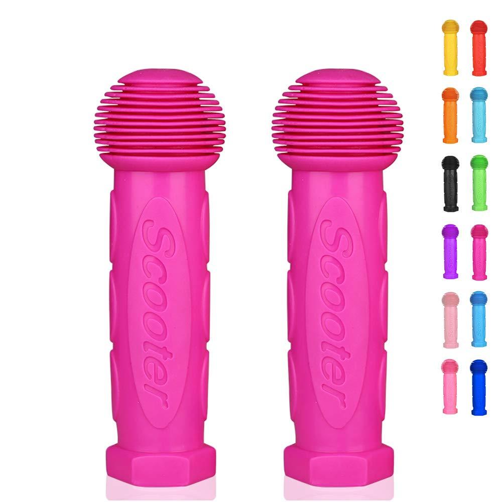 OTFAITP OTFAITP Scooter Grip Handlebar 1 Pair Bicycle Grip Fit for 2-3-4 Wheels Kid Kick Scooters,Children Bike,Drifting Scooter,Swing Scooter,Rose Red